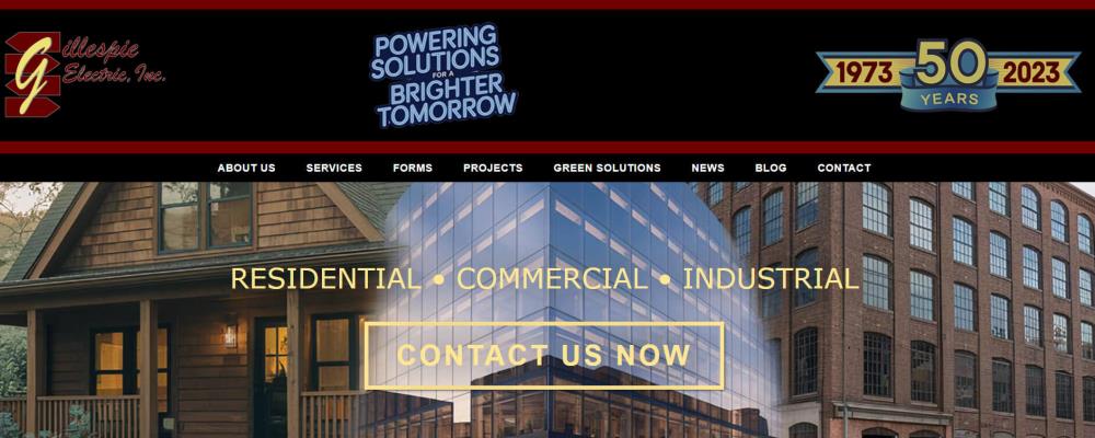 New Gillespie Electric Inc. Website – Built to Power Your Electrical Needs